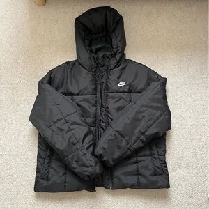 Nike Black Women's Quilted Puffer Jacket with Hood